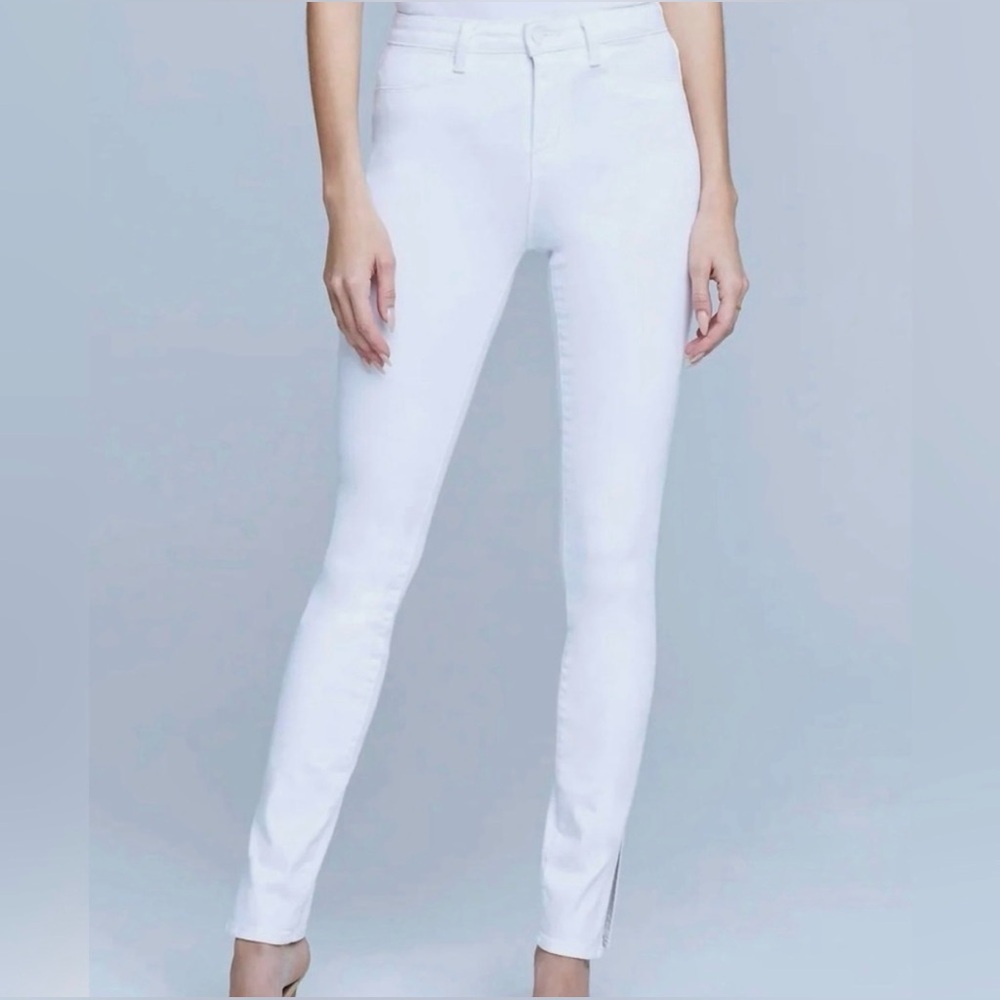 L’AGENCE Josie Women's White High Rise Skinny Jeans - 24 - Picture 2 of 8
